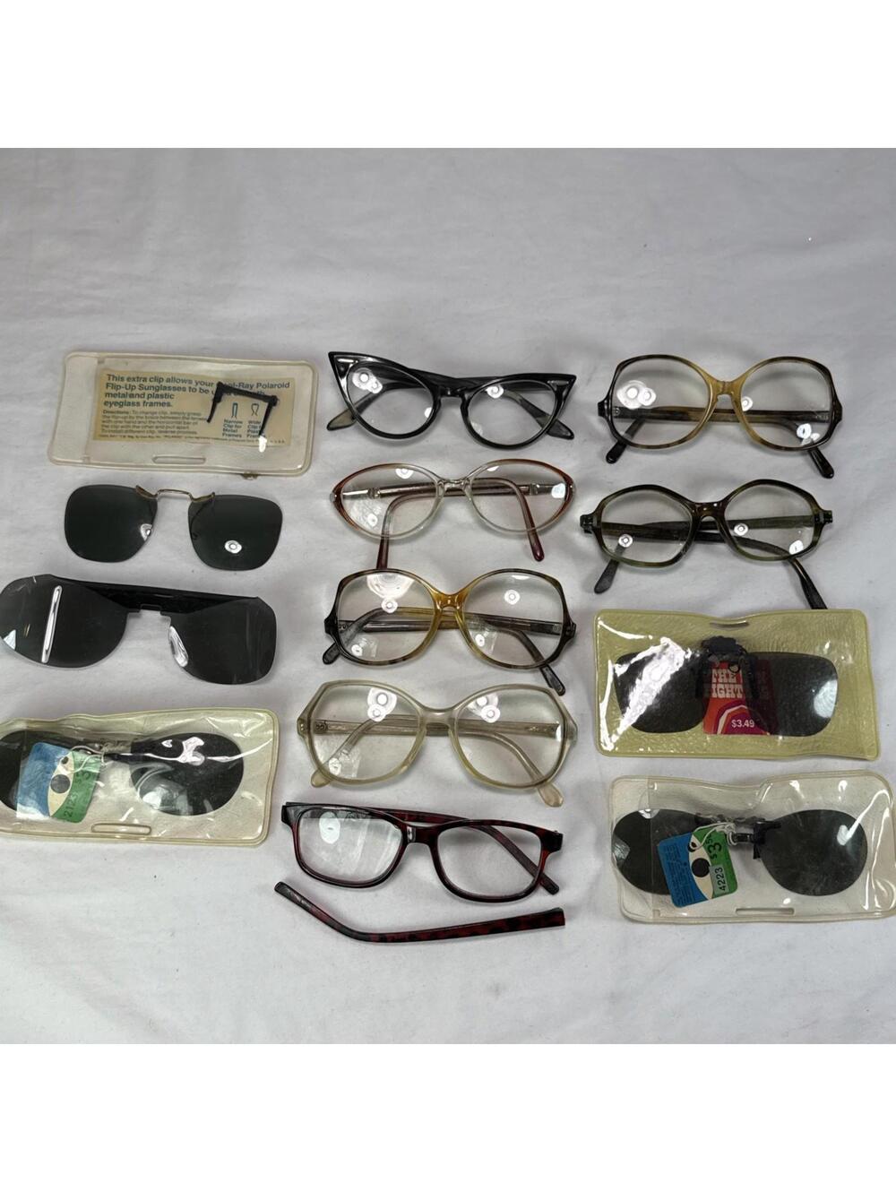 Vintage Eyeglasses Lot 1950’s 60’s 70’s Huge Lot Some Damaged Clip On Sunglasses